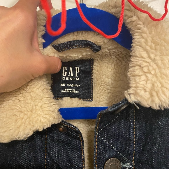 GAP Boys Sherpa Fully Lined Denim Jacket XS - Picture 4 of 5